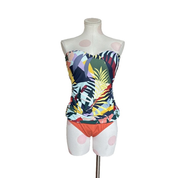 Jantzen Printed Tankini in Tropical Utopia with coordinating bikini bottom - 6 - Picture 1 of 12